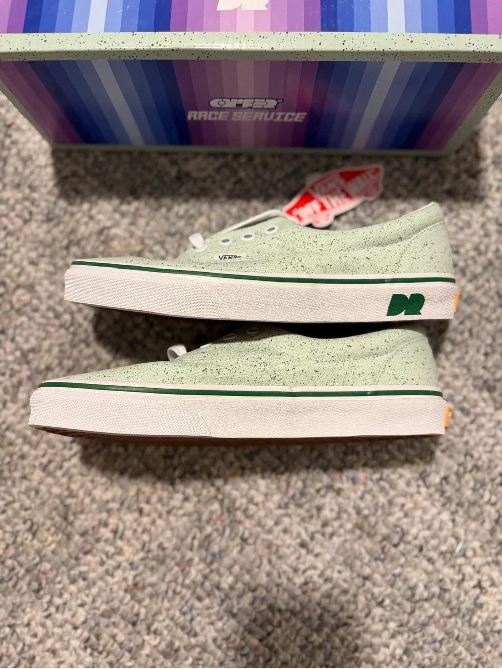 Vans Daniel Ricciardo F1 Driver Women's Mint Green Speckle Canvas Sneakers